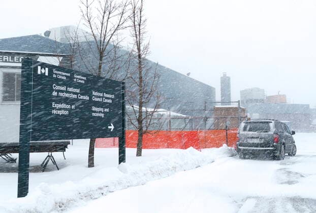 February 2, 2021, Montreal, PQ, Canada: The new National Research Council facility is seen in Montreal, on Tuesday, February 2, 2021. The facility will begin producing Novavax doses of COVID-19 vaccine when the building is finished later this year. Montreal Canada  - ZUMAc35_ 20210202_zaf_c35_003 Copyright: xPaulxChiassonx