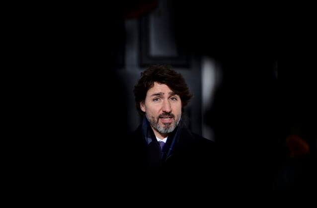 Kanada, Justin Trudeau Pressekonferenz in Ottawa February 2, 2021, Ottawa, on, Canada: Prime Minister Justin Trudeau holds a press conference at Rideau Cottage in Ottawa on Tuesday, Feb. 2, 2021., to provide an update on the COVID-19 pandemic. Ottawa Canada  - ZUMAc35_ 20210202_zaf_c35_008 Copyright: xSeanxKilpatrickx