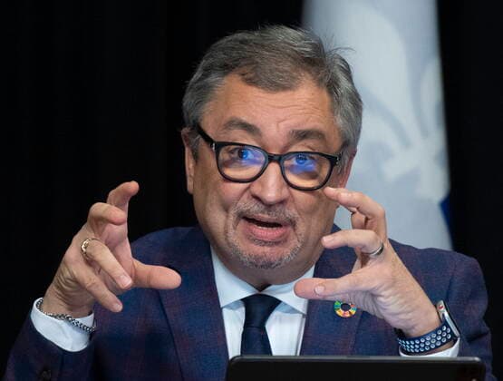February 2, 2021, Quebec, PQ, Canada: Horacio Arruda, Quebec director of National Public Health responds to reporters questions during a news conference on the COVID-19 pandemic, Tuesday, February 2, 2021 at the legislature in Quebec City. Quebec Canada  - ZUMAc35_ 20210202_zaf_c35_054 Copyright: xJacquesxBoissinotx