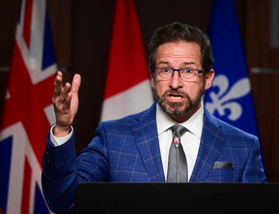 February 3, 2021, Ottawa, on, Canada: Bloc Quebecois leader Yves-Francois Blanchet holds a press conference on Parliament Hill in Ottawa on Wednesday, Feb. 3, 2021. Ottawa Canada  - ZUMAc35_ 20210203_zaf_c35_004 Copyright: xSeanxKilpatrickx