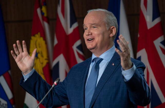 February 4, 2021, Ottawa, on, Canada: Leader of the Opposition Erin O Toole responds to a question during a news conference on Parliament Hill in Ottawa, Thursday, February 4, 2021. Ottawa Canada  - ZUMAc35_ 20210204_zaf_c35_002 Copyright: xAdrianxWyldx
