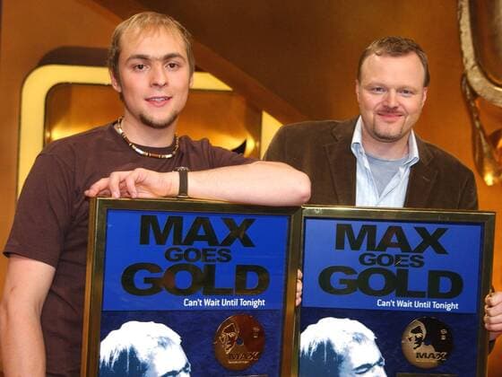 Golden record for Max Max and Stefan Raab receive a golden record for 150 000 sold copies of his song Can t wait until Tonight the song Max will perform for Germany at the Eurovision Song Contest on May 15th Photo TV Total Studio Cologne 27 04 04 Photo Christopher Adolph Copyright: xEventpressxAdolphx