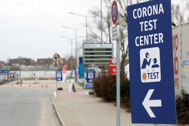 Corona Test Center , A Cathedral in the Desert : The Nurnberg Airport all empty , during the Hard Lockdown of the Covid 19 Coronavirus Pandemie in Nurnberg Nuremberg , Bayern , Deutschland . February 07 , 2021.