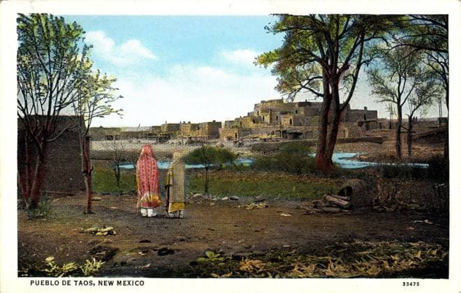 Pueblo de Taos New Mexico,Showing one ot the two great communal houses