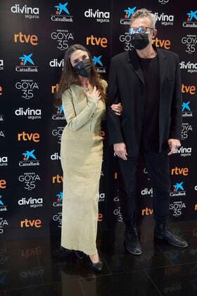 February 8, 2021, Madrid, Madrid, Spain: Angela Molina, Mariano Barroso attend a press conference for her Honorary Goya Award at Academia de Cine on February 8, 2021 in Madrid, Spain Madrid Spain - ZUMAg15_ 20210208_zaf_g15_003 Copyright: xJackxAbuinx