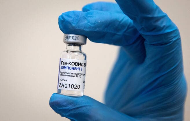 SEVASTOPOL, RUSSIA - FEBRUARY 8, 2021: The Gam-COVID-Vak (Sputnik V) vaccine against COVID-19 at Dasha Sevastopolskaya Hospital No 5. Starting February 8, Sevastopol starts a mass COVID-19 vaccination campaign; earlier, the vaccine was available to medical workers and teachers only. Sergei Malgavko TASS  TS0F6433