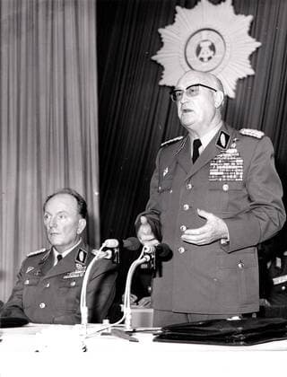 Archive photos Minister of the Interior of the GDR Colonel General Friedrich Dickel in the VP School in Basdorf Copyright IMAGO Herrmann Date 19 10 19982 IMAGO Foto News Agentur Berlin Henry H Herrmann Copyright: xEventpressx