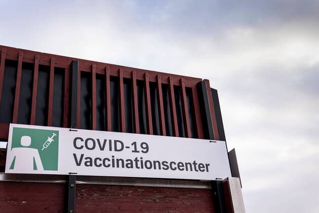 The Capital Region of Denmark opens new COVID 19 vaccination center in Idraets Fritidscenter Vejledalen in Ishoej, Tuesday 9 February 2021, Ishoej Denmark  Copyright: RitzauxScanpix MadsxClausxRasmussenx cop103 spdk20210209-104022-L