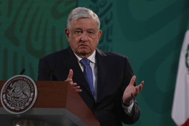 February 12, 2021, Mexico City, Mexico City, Mexico: MexicoÃ¢â‚¬â ¢s President Andres Manuel Lopez Obrador gesticulates during the daily morning press conference at National Palace on February 12, 2021 in Mexico City, Mexico Mexico City Mexico - ZUMAe321 20210212_zia_e321_027 Copyright: xIsmaelxRosasx