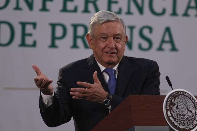 February 12, 2021, Mexico City, Mexico City, Mexico: MexicoÃ¢â‚¬â ¢s President Andres Manuel Lopez Obrador gesticulates during the daily morning press conference at National Palace on February 12, 2021 in Mexico City, Mexico Mexico City Mexico - ZUMAe321 20210212_zia_e321_030 Copyright: xIsmaelxRosasx