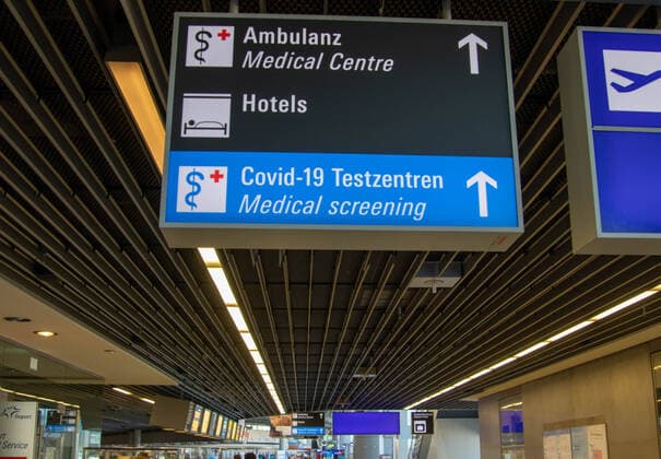 13 02 2021, xtrx, NEWS Frankfurt Airport Impressions, v l airport, Frankfurt Airport, Covid19, Corona, test center, Corona Frankfurt, Covid 19 Frankfurt, Frankfurt Airport, Testcenter Frankfurt, Medical, Medicine, Frankfurt Hesse Germany DE FRAPORT