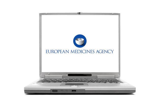 Laptop shows EMA, European Medicines Agency, European Medicines Agency McPKST McPKST