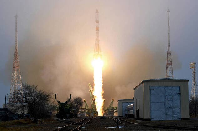 Bilder des Jahres 2021, News 02 Februar News Themen der Woche KW07 News Bilder des Tages BAIKONUR, KAZAKHSTAN â€“ FEBRUARY 15, 2021: The Soyuz 2.1a rocket carrying Progress MS-16 lifts off from Baikonur Cosmodrome on a cargo resupply mission to the International Space Station (ISS). Progress MS-16 is carrying propellant and dry cargo, fresh food and water for the ISS. Roscosmos TASS THIS IMAGE WAS PROVIDED BY A THIRD PARTY. EDITORIAL USE ONLY  TS0F6CE3