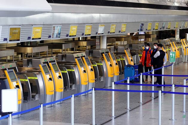 17 02 2021, Frankfurt am Main, Hesse, GER Only a few passengers get lost in times of the corona cris