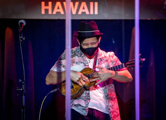 HONOLULU, HI - February 18, 2021: Jake Shimabukuro performs at The Blue Note Hawaii at The Outrigger Waikiki Resort in Honolulu, HI on February 18, 2021. Copyright: xErikxKabikxPhotography MediaPunchx