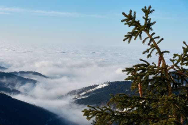Inverse clouds near Horni Misecky, Giant Mountains, Czech Republic, February 21, 2021. (CTKxPhoto MarekxSpilka) CTKPhotoF202102220977701 