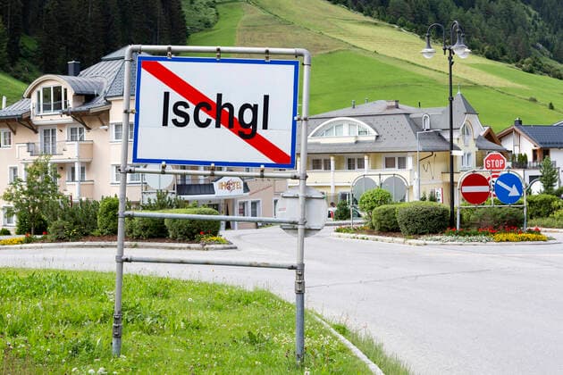 Place name sign, end of Ischgl, Tyrol, Austria 1065523155
