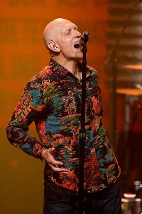 MIDNIGHT OIL MAKARRATA LIVE SYDNEY, Peter Garrett performs with Midnight Oil during a warm-up show ahead of their Makarrata Project tour, at the Enmore Theatre, in Sydney, Thursday, February 25, 2021. ( NO ARCHIVING, EDITORIAL USE ONLY, NO USE IN BOOKS WITHOUT CONSENT SYDNEY NSW AUSTRALIA  Copyright: xDANxHIMBRECHTSx 20210225001523166354