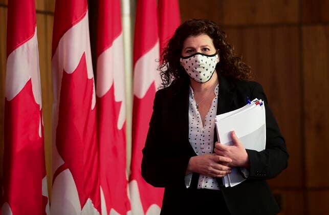 February 25, 2021, Ottawa, on, Canada: Auditor General Karen Hogan holds a press conference after releasing a report in Ottawa on Thursday, Feb. 25, 2021. Ottawa Canada  - ZUMAc35_ 20210225_zaf_c35_040 Copyright: xSeanxKilpatrickx