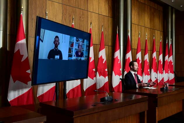 February 26, 2021, Ottawa, on, Canada: Conservative member of Parliament Michael Cooper holds a press conference as he is joined virtually by fellow members of Parliament, Canadian geriatricians, mental health professionals and indigenous leaders in Ottawa on Friday, Feb. 26, 2021, regarding the Senate amendments to Bill C-7, an Act to amend the Criminal Code (medical assistance in dying) Ottawa Canada  - ZUMAc35_ 20210226_zaf_c35_002 Copyright: xSeanxKilpatrickx