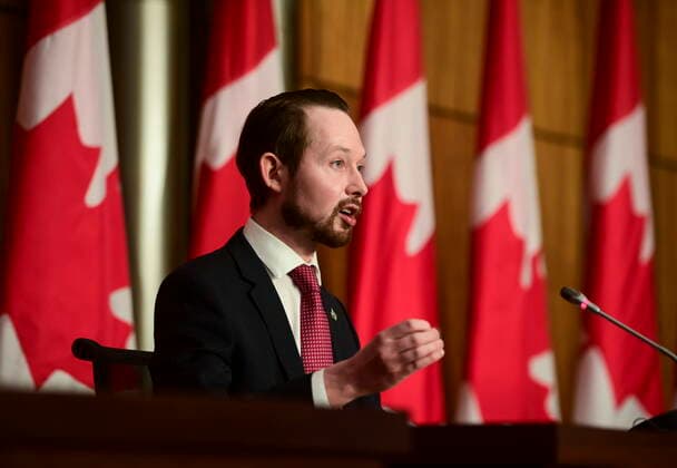 February 26, 2021, Ottawa, on, Canada: Conservative members of Parliament Michael Cooper holds a press conference as he is joined virtually by fellow members of Parliament, Canadian geriatricians, mental health professionals and indigenous leaders in Ottawa on Friday, Feb. 26, 2021, regarding the Senate amendments to Bill C-7, an Act to amend the Criminal Code (medical assistance in dying) Ottawa Canada  - ZUMAc35_ 20210226_zaf_c35_003 Copyright: xSeanxKilpatrickx