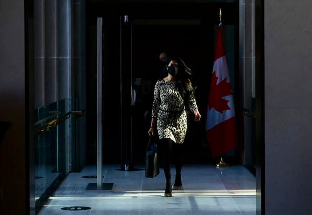 February 26, 2021, Ottawa, on, Canada: Dr. Supriya Sharma, chief medical adviser at Health Canada, and Dr. Marc Berthiaume, director of the bureau of medical sciences, make their way to hold a press conference in Ottawa on Friday, Feb. 26, 2021, to provide an update on the COVID-19 pandemic and vaccine rollout in Canada. Ottawa Canada - ZUMAc35_ 20210226_zaf_c35_006 Copyright: xSeanxKilpatrickx