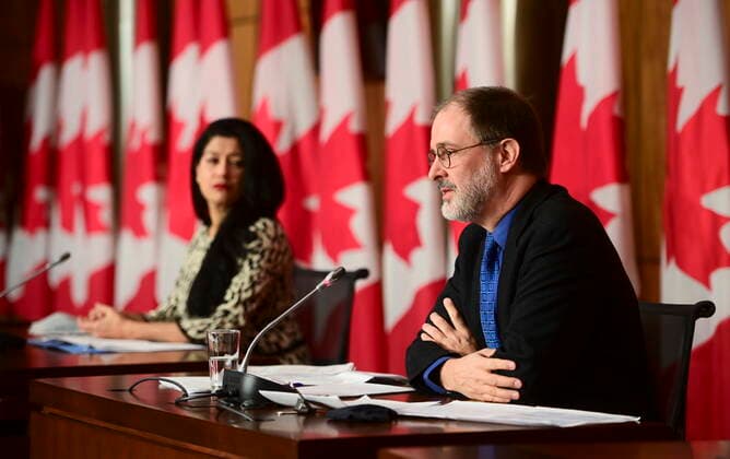 February 26, 2021, Ottawa, on, Canada: Dr. Supriya Sharma, chief medical adviser at Health Canada, and Dr. Marc Berthiaume, director of the bureau of medical sciences, hold a press conference in Ottawa on Friday, Feb. 26, 2021, to provide an update on the COVID-19 pandemic and vaccine rollout in Canada. Ottawa Canada - ZUMAc35_ 20210226_zaf_c35_009 Copyright: xSeanxKilpatrickx