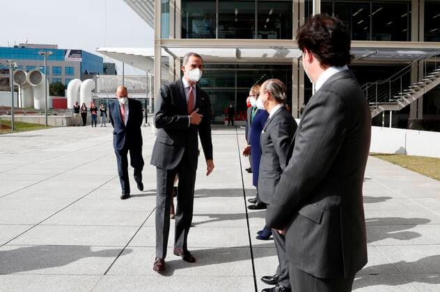 26-02-2021 King Felipe during the National Small and Medium-sized Enterprise of the Year Award 2020 at Santander Bank Headquarters in Madrid, Spain. Â  Copyright: xPPEx