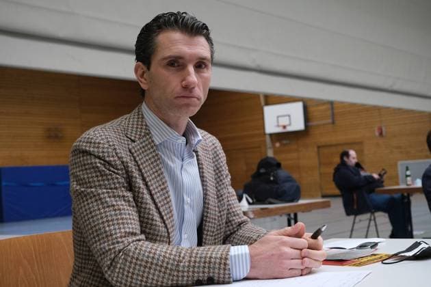 27.02.2021 xkhx Altenstadt, Altenstadthalle Wahlveranstaltung zur Kommunalwahl in Hessen der NPD in Altenstadt Frank Franz Vorsitzender, Nationaldemokratische Partei Deutschlands *** 27 02 2021 xkhx Altenstadt, Altenstadthalle Election event for the local elections in Hesse of the NPD in Altenstadt Frank Franz Chairman, National Democratic Party of Germany