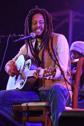 DELRAY BEACH - FEBRUARY 27: Julian Marley performs a semi acoustic set with The Wailers at the Old School Square Pavilion on February 27, 2021 in Delray Beach, Florida Copyright: xmpi04 MediaPunchx