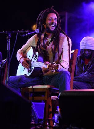 DELRAY BEACH - FEBRUARY 27: Julian Marley performs a semi acoustic set with The Wailers at the Old School Square Pavilion on February 27, 2021 in Delray Beach, Florida Copyright: xmpi04 MediaPunchx
