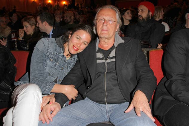 Fashion Week 15.01.2014 Intendant Frank Castorf + Freundin Noa Niv im Theater Volksbuehne am Rosa-Luxemburg-Platz, Linienstrasse 227, Berlin, bei der Esther Perbandt Grotesque - Modenschau im Rahmen der Berlin Fashion Week - 15.01.2014 -