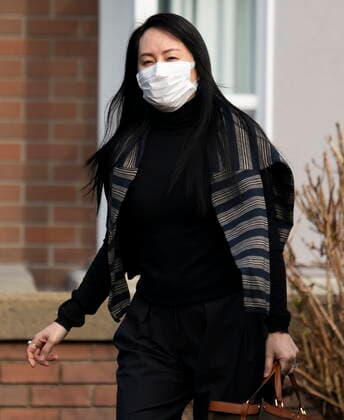 March 1, 2021, Vancouver, BC, Canada: Meng Wanzhou, chief financial officer of Huawei, leaves her home in Vancouver to attend a court hearing, Monday, March 1, 2021. Vancouver Canada  - ZUMAc35_ 20210301_zaf_c35_020 Copyright: xJonathanxHaywardx