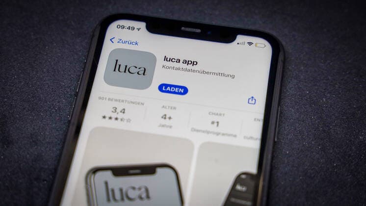 02 03 2021 Apple App Store on an iPhone Apps Charts luca app Contact information transmission