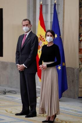 Spain s King Felipe VI (L) and Queen Letizia (R) chair 2018 Spanish National Sports Awarding Ceremony at Pardo Palace, in Madrid, Spain, 02 March 2021. Spain s Royal couple gives 2018 Spanish National Sports Awards 2018 !ACHTUNG: NUR REDAKTIONELLE NUTZUNG!  Copyright: xEmilioxNaranjox GRAF6476 20210302-637502884837478430