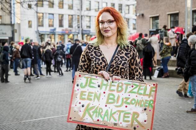 DEN HAAG - 02-03-2021, Hofplaats. Sexworkers protest against not be able to work yet. Sexwerkers protesteren omdat ze nog niet aan het werk mogen. Moira Mona Sexworkers protest against not be able to work  x10961504x Copyright: