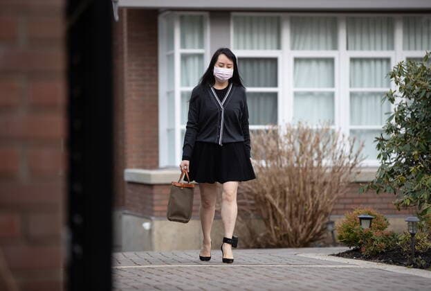 March 4, 2021, Vancouver, BC, Canada: Meng Wanzhou, chief financial officer of Huawei, leaves her home to attend B.C. Supreme Court, in Vancouver, on Thursday, March 4, 2021. Vancouver Canada - ZUMAc35_ 20210304_zaf_c35_018 Copyright: xDarrylxDyckx