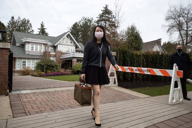 March 4, 2021, Vancouver, BC, Canada: Meng Wanzhou, chief financial officer of Huawei, leaves her home to attend B.C. Supreme Court, in Vancouver, on Thursday, March 4, 2021. Vancouver Canada - ZUMAc35_ 20210304_zaf_c35_031 Copyright: xDarrylxDyckx