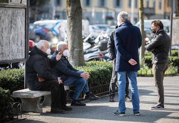 Bergamo - The level of infections increases and Lombardy enters the Orange zone strengthened Editorial Usage Only  Copyright: xFotox SergioxAgazzix xIPAx