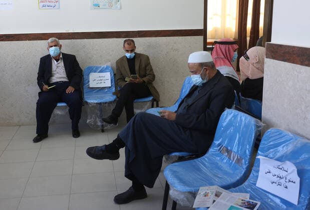 March 6, 2021, Bureij, Gaza Strip, Palestinian Territory: Palestinians wait as they receive the dose of a COVID-19 vaccine at a UN clinic in Al-Bureij camp in the central Gaza Strip, on March 6, 2021 Bureij Palestinian Territory - ZUMAap3_ 20210306_zaf_ap3_144 Copyright: xAshrafxAmrax