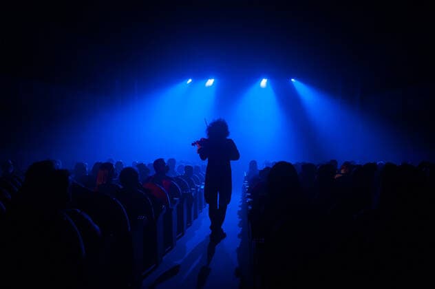March 7, 2021, Malaga, Spain: Ara Malikian plays his violin during the performance..Armenian-Spanish violinist, Ara Malikian performs at Cervantes theatre in his new musical show Le petite garage , adapted from restrictions and safety measures caused by coronavirus pandemic. Malaga Spain - ZUMAs197 20210307_zaa_s197_118 Copyright: xJesusxMeridax