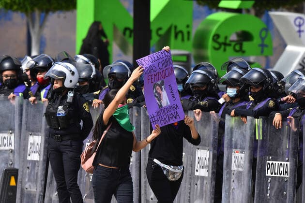 International Women™s Day Strike In Mexico MEXICO CITY, MEXICO - MARCH 8: Hundreds of Women take part during a demonstration to commemorate International Women™s Day, demanding elimination of violence-gender at Reforma avenue on March 8, 2021 in Mexico City, Mexico Copyright: xCarlosxTischlerx EYEPIXGROUP_CT_08032021_4346