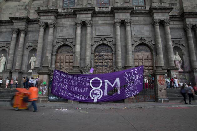 Women Commemorate International Women™s Day In Mexico TOLUCA, MEXICO - MARCH 8: A women group take part during a protest against gender violence during the commemoration of International Women™s Day at downtown on March 8, 2021 in Toluca, Mexico Copyright: xLeonardoxCasasx EYEPIXGROUP_LC_08032021_4508