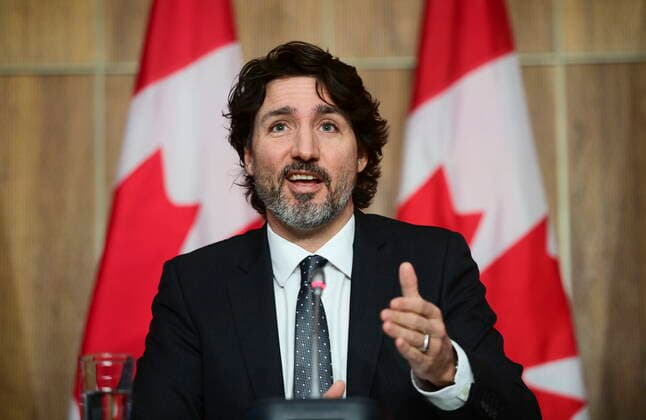 March 9, 2021, Ottawa, on, Canada: Prime Minister Justin Trudeau holds a press conference in Ottawa Tuesday, March 9, 2021. Ottawa Canada  - ZUMAc35_ 20210309_zaf_c35_047 Copyright: xSeanxKilpatrickx
