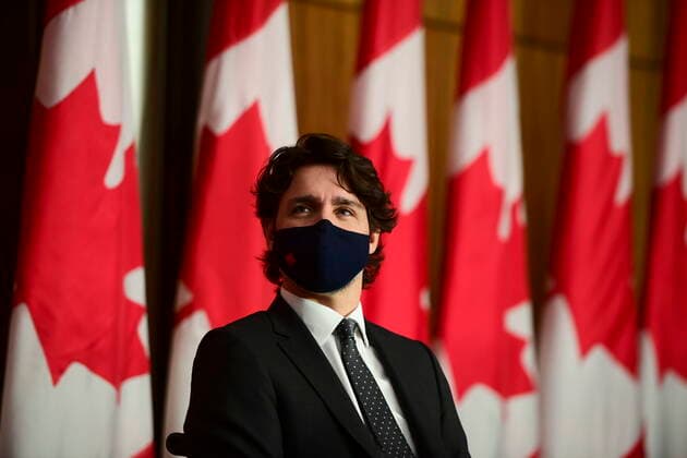 March 9, 2021, Ottawa, on, Canada: Prime Minister Justin Trudeau holds a press conference in Ottawa Tuesday, March 9, 2021. Ottawa Canada  - ZUMAc35_ 20210309_zaf_c35_052 Copyright: xSeanxKilpatrickx
