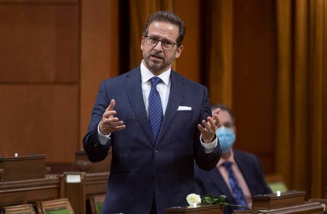 March 11, 2021, Ottawa, on, Canada: Bloc leader Yves-Francois Blanchet rises to deliver a statement on the National Day of Observance of COVID-19, to recognize victims and the impacts of pandemic, in the House of Commons, in Ottawa, Thursday, March 11, 2021. Ottawa Canada - ZUMAc35_ 20210311_zaf_c35_015 Copyright: xAdrianxWyldx