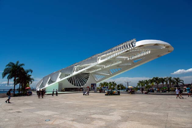 Architektur von Santiago Calatrava Museum of Tomorrow RIO DE JANEIRO, RIO DE JANEIRO, BRAZIL, MAR 11: MUSEUM OF TOMORROW - View of Museu do Amanha ( Museum of Tomorrow ) on March 11, 2021. Project by spanish architect Santiago Calatrava ( Photo by Chico Ferreira Penta Press ) Rio de Janeiro Brazil 6328_234528 Copyright: xChicoxFerreira PentaxPressx