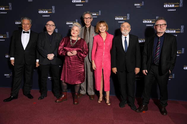 Christian Clavier Michel Blanc Josiane Balasko Thierry Lhermitte Marie Anne Chazel Gerard Jugnot Bruno Moynot equipe du Splendide CELEBRITES : 46e Ceremonie des Cesar 2021 - Paris - 12 03 2021 PascalLeSegretain Pool PANORAMIC 