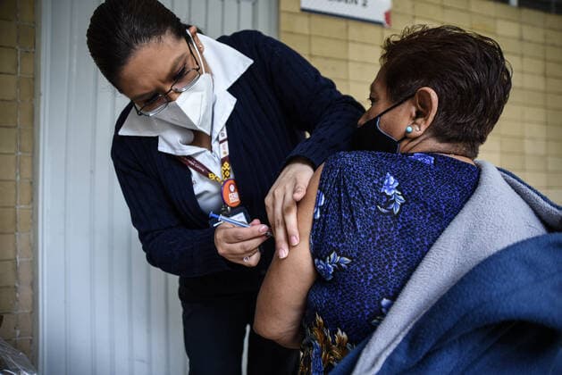 March 13, 2021: Thousands of older adults received the COVID-19 vaccine in the city of Xalapa. From early on they made lines and for their application they were sanitized and did body activation exercises. - ZUMAqp1_ 20210313_zip_qp1_001 Copyright: xHectorxAdolfoxQuintanarxPerezx