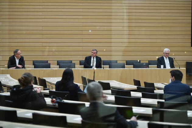 State parliament elections 2021 Baden Württemberg election event in the state parliament of Baden Württemberg in the state capital Stuttgart LPK in the plenary hall Stuttgart state parliament of Baden Württemberg Baden Württemberg Germany Copyright: xLeifxPiechowskix